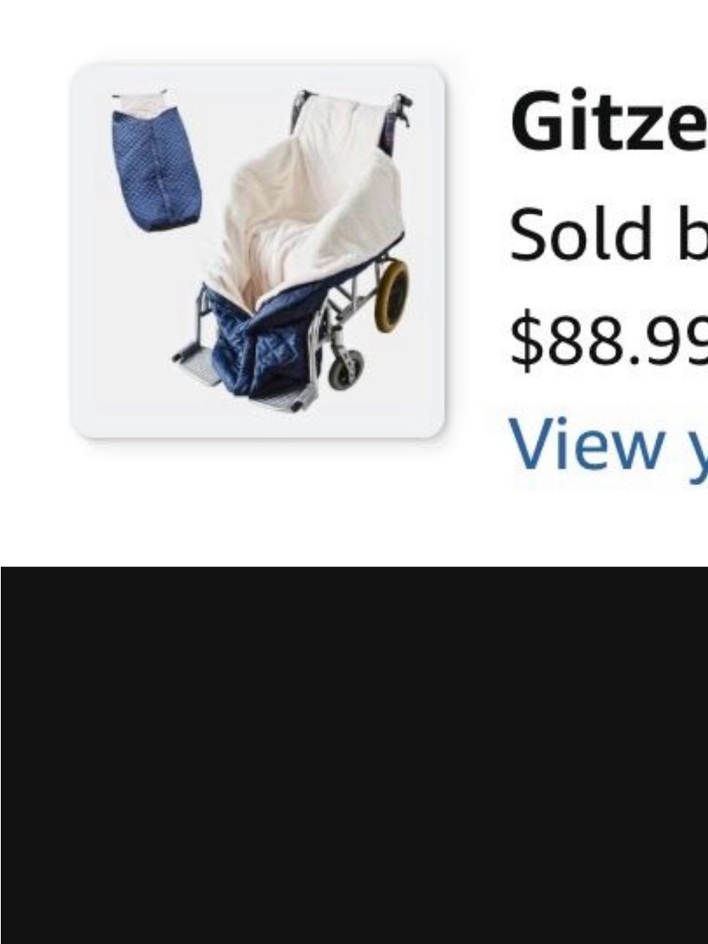 Navy Blue Sherpa-Lined Wheelchair Blanket - Picture 2 of 4